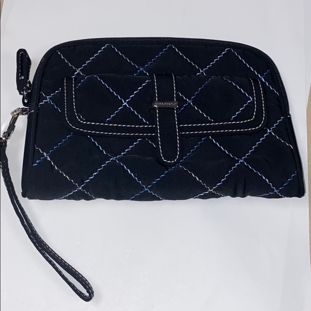 Vera Bradley Large Black Quilted Wristlet Clutch